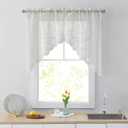 HLC.ME Joyce Semi Sheer Kitchen Swag Curtain Panels - Rod Pocket for Small Windows, Kitchen & Bathroom - 30 W x 36 L (Ivory, Set of 2) (30"W x 36"L (Pack of 2))