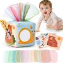 Hahaland Baby Tissue Box Toy - Baby Toys 6-12 Months Montessori Toys for 6 Month Old Must Haves - Babies Boy Girl Gifts Baby Easter Basket Stuffers 6 9 12 18 Months Old Sensory Pulling Play Scarf Toy