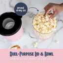 Nostalgia 8-Cup Hot Air Popcorn Maker & Bowl - 2-In-1 Bowl & Lid, 2 oz Measuring Cup - Oil-Free Pop Corn for Movie Night, Snacks, Birthday Parties, and More - Pink