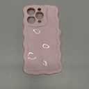 FABSPARK Case for iPhone 15 Pro, Cute 3D Solid Color Meteorite Bubble Water Ripple Curly Wavy Frame Case, Soft TPU Shockproof for iPhone 15 Pro 6.1 Inch, Cream Pink