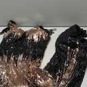 Women's V Neck Sequin Formal Evening Dress Tassel Bead Sleeve Mermaid Long Gown 1920S Party Maxi Military Dress, Size S