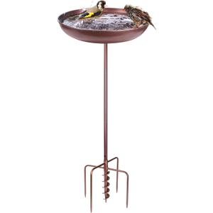 31.5 Inches Bird Baths for Outdoors, 12" Bird Bath Bowl with Auger Drill Bit 5 Prong Bases Stake Vintage Garden Birdbath Standing Copper Bird Bath for Yard Garden Decor.