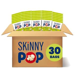 SkinnyPop Popcorn, Original, Whole Grain, Dairy-Free Snack, 0.65oz Bags (30ct) BBD: 01.15.2025