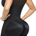 YIANNA Overbust Fajas Colombianas Shapewear for Women Tummy Control Body Shaper Girdles Post Surgery Compression Garment (Black, M)