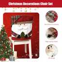 Christmas Chair Covers Set of 6 Christmas Chair Back Covers for Dining Room Cute Santa Chair Cover Party Chair Covers Christmas Decorations Red