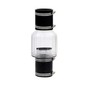 Sump Pump Check Valve 1 1/2 inch, Silent Check Valve Spring-Loaded Flapper, Includes Steel Clamps Fit 1-1/2″ Pipe,with Buna-N Couplings
