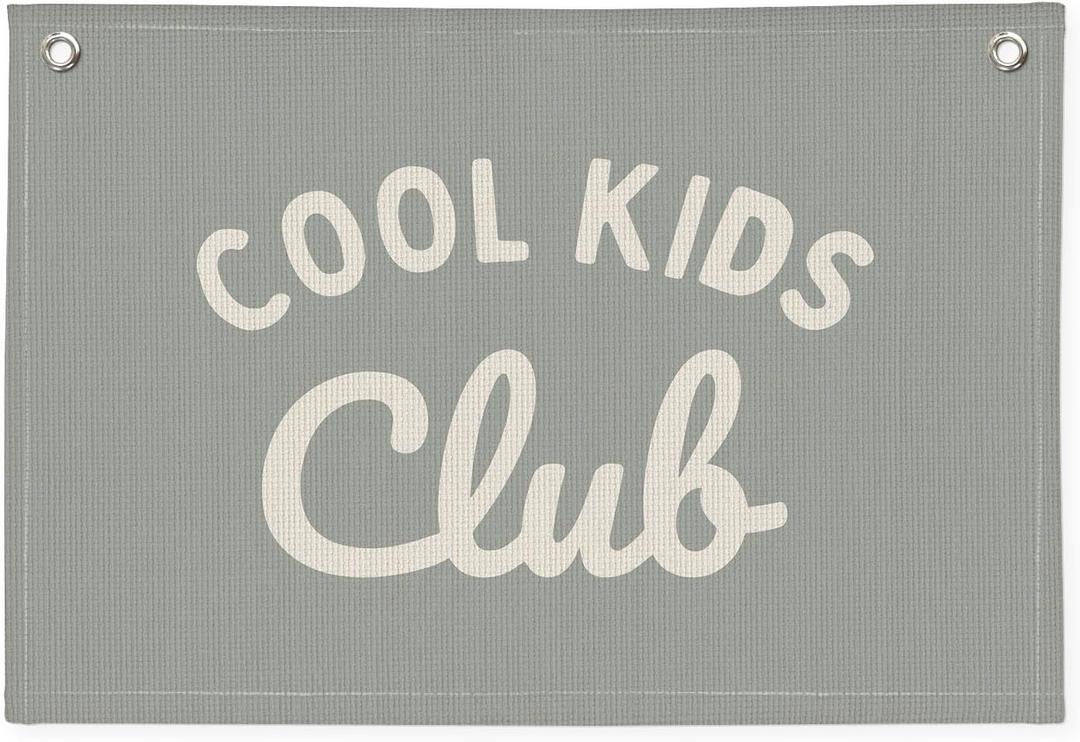 Playroom Wall Decor, Kids Playroom Decor Cool Kids Club Canvas Banner Wall Hanging Banner Flag, Classroom Decorations