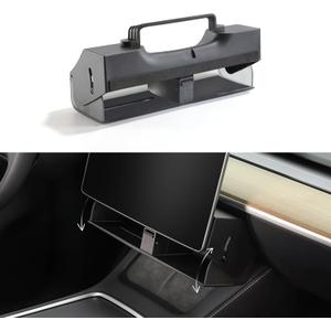 TPARTS Hidden Under Screen Storage Box for Tesla Model 3 Model Y with Open-Close Design, Magnetic Center Console Organizer Dashboard Tissue Sunglass Holder (Standard)