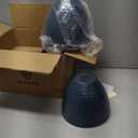 ELYONA 3 Pack Hammered Pendant Lights 7” Small Metal Solid Wood Hanging Light Fixtures Adjustable Height Industrial Pendant Lighting for Kitchen Island Dining Room Bedroom Bar Office, Modern Blue