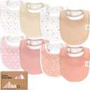 8-Pack Organic Baby Bibs for Boys, Girls - Soft Cotton Drooling and Teething Bibs for Baby Girl & Boy, Extra Absorbent, Easy To Clean & Put On for Toddler, Newborn, Infant 0-24 Months (Butterflies)