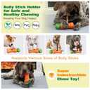 KADTC XL 2-in-1 Durable Dog Bully Stick Holder & Indestructible Chew Toy for Aggressive Chewers, Bone Holder for Medium Large Dogs, Carrot-Shaped