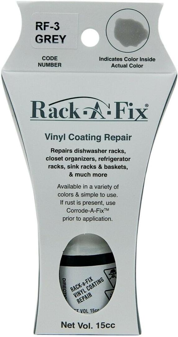 Rack-A-Fix Grey Touch Up Vinyl Coating Repair for Dishwasher Racks & More, RF-3