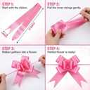 ForraFun 50 Set Valentine Plant Pot Covers Heart Cellophane Wrap Paper Sheets with 15 Bow Decorative Plant Sleeve for Home Flower Pot DIY Decor (Pink)