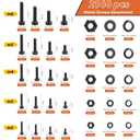 Hapric 2160 Pcs Metric Screw Assortment Metric Bolts M2 M3 M4 M5 M6 Nuts and Bolt Kit, 12.9 Alloy Steel Black Zinc Plated Hex Socket Head Screws Nuts Bolts and Washers Set