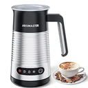 AROMASTER Milk Frother, 4 IN 1 Electric Milk Frother and Steamer for Coffee, Lattes, Cappuccinos, Automatic Hot Dense/Airy Foam & Cold Foam Maker, Ideal for Home, Kitchen and Office Daily Use