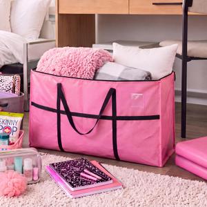 2 Pack Pink College Dorm Moving Bag, 66 Gallon Back to School, 45 x 16 x 22 inches