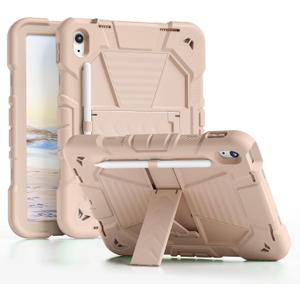 GKABXY Case for iPad (A16) 11th Generation 11 Inch (2025) / iPad 10th Generation 10.9 Inch (2022) with Shoulder Strap, Rugged Shockproof Protective Cover with Pencil Holder for Kids (Pink)