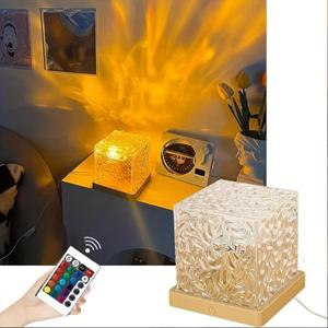 Ocean Wave Projector Light - 16-Color Luminorthe Cube Lamp with Remote, 3D Holographic Water Ripple Romantic Ambient Lighting for Child's Room, Meditation, Relaxation & Night Light