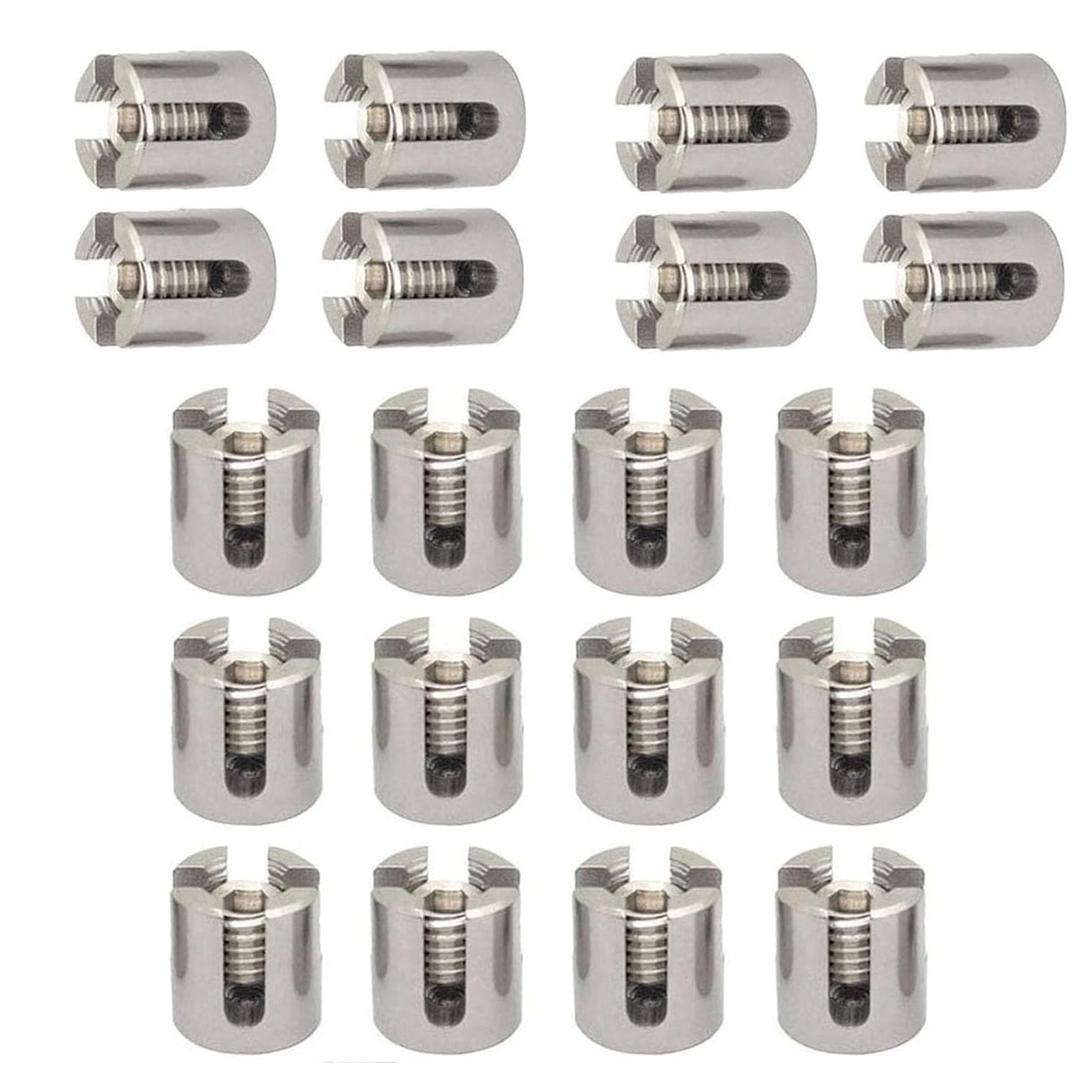 20Pcs 316 Stainless Steel Cross Cable Clamp Wire Rope Cross Clamp 1/8" Rope Wire Rope Clamp Cable Baluster