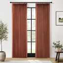 Terracotta Burnt Orange Thick Linen Curtains Pinch Pleated 84 Inch Length 2 Panels for Living Room Bedroom Semi Sheer Light Filtering Heavy Linen Drapes (40"W x 84"L (Pack of 2))