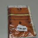 Yangest Burnt Orange Patchwork Velvet Throw Pillow Cover with Gold Striped Leather Cushion Case Modern Luxury Pillowcase for Sofa Couch Bedroom Living Room Home Decor,18"x18"