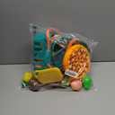 100 PCS Cutting Play Food Toy for Kids Kitchen, Pretend Food Toys for Toddlers, Play Kitchen Toys Accessories with 2 Baskets, Fake Food/Fruit/Vegetable, Birthday Gifts for 3 4 5 Years Old Boys Girls (Blue)