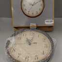 Bernhard Products Vintage Brown Wall Clock Silent Non Ticking 12 Inch Quality Quartz Battery Operated Round Decorative Easy to Read for Home Kitchen Living/Dining Room Bedroom Office Classroom School