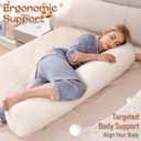 1 MIDDLE ONE Body Pillow for Adults, Long Bolster Pillow for Bed, Decorative Round Roll Hug Pillow with Corduroy Cover (Off-White, 47x7.87 inch)