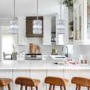 Chrome Pendant Light 2 Pack, Modern Mini Crystal Chandelier, Adjustable Rods, Hanging Ceiling Light Fixtures for Kitchen Island Dining Room Bedroom Hallway Bar Entryway