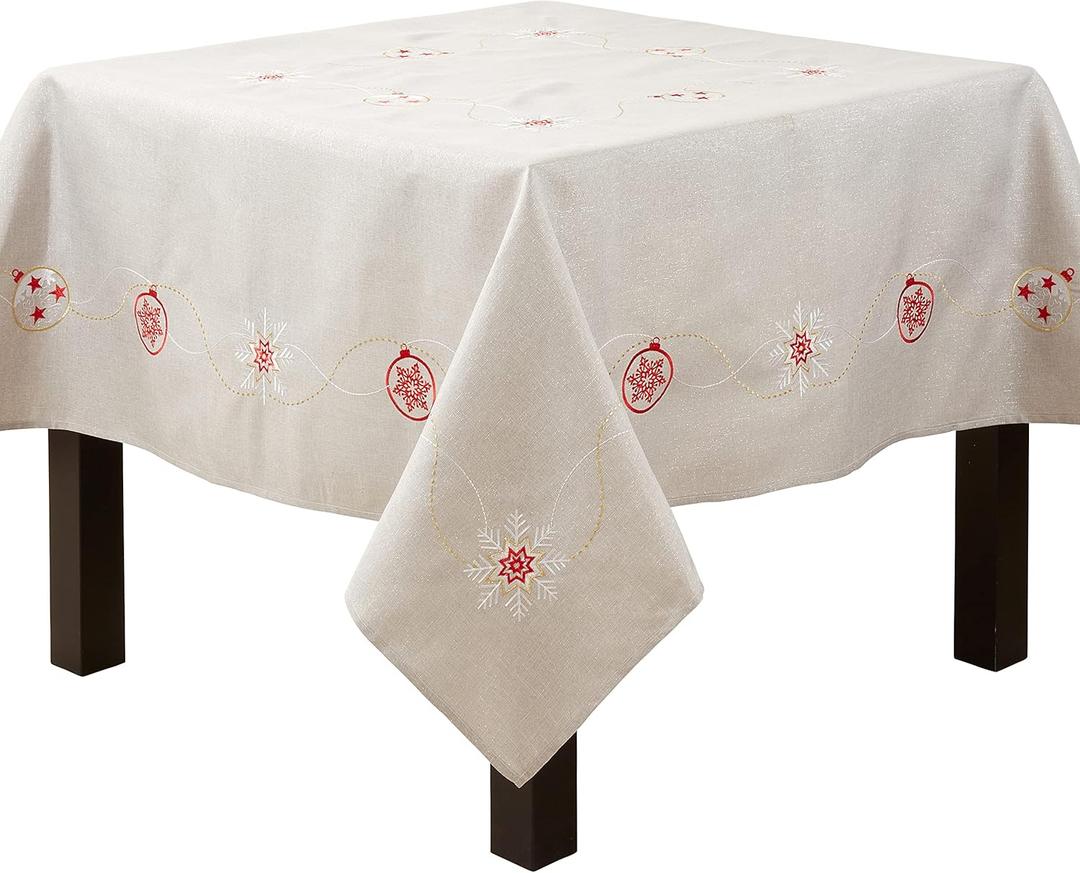 Embroidered Ornaments Tablecloth (70")