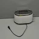 MELLERHOME Retro Toaster 2 Slice, 7 Browning Levels, 3 Functions (Reheat, Defrost, Cancel), Stainless Steel Features, Removable Crumb Tray, Under Base Cord Storage, White Toaster Kitchen Appliances