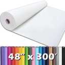 PerkHomy White Kraft Paper Roll 48" x 3,600" (300') for Gift Wrapping Bouquet Flower Art Painting Craft Writing Packaging Shipping 80GSM 55LB (White, 48" x 300')