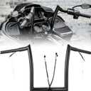 12" Rise Ape Hangers 1.25" Handlebar for Harley 2014-2023 Road Glide FLTR/Road Glide Special FLTRXS/Road Glide Limited FLTRK Pre-wired CAN-Bus Wire and Pull-wire, Black