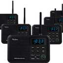 Wuloo Intercoms Wireless for Home 1 Mile Range 22 Channel 100 Digital Code Display Screen, Wireless Intercom System for Home House Business Office, Room to Room Intercom Communication (6 Packs, Black)