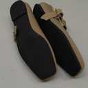 Mary Jane Shoes Women Ballet Flats with Arch Support, Flats for Women Square Toe Comfortable Knit Flats with Ankle Strap, Washable Casual Office Shoes (5, Khaki)