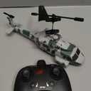 RC Helicopter, LM19-E 2.4GHz Remote Control Helicopter with 10 Launchable Missiles, LED Light, Altitude Hold, One-Key Take Off, Indoor Friendly, Army Toys for Birthday(2 Batteries)