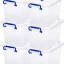 6-Pack Clear Storage Box 7 Quart, Plastic Storage Latch Bins with Handle 6.5 Liter