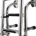 Artilife Stainless Steel Boat Ladder,Boat Foldable Stainless Steel 3 Step Ladder Marine Pontoon Ladder Polished 2 + 1 Step with Rubber Grip & Mounting Screws