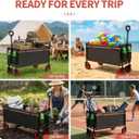 Foldable Wagon Cart with All-Terrain Wheels, 220LBS Load Capacity Collapsible Grocery Cart, Lightweight Portable Utility Wagon for Market Shopping, Apartment, Sports, Beach, Camping