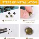 uxcell 200Pcs 10mm Silver Round Dome Studs Metal Claw Beads Nailhead Rivets Spike Studs Spots Punk Rock DIY for Leather Craft Clothes Belt Bag Shoes Bracelet Accessories