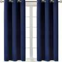 BGment Blackout Curtains for Bedroom - Grommet Thermal Insulated Room Darkening Curtains for Living Room, Set of 2 Panels (38 x 54 Inch, Navy Blue)