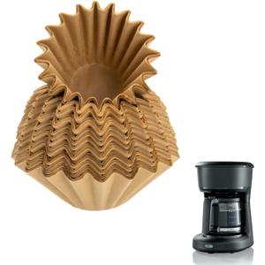 150 PCS Coffee Filters Compatible with Mr. Coffee 5-Cup, Small Unbleached Coffee Filter Paper, Durable Paper with Clean Taste, No Grounds Overflow, Improved Brew Extraction, for Home and Office