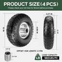 Taifa 4 PCS 10" Solid Flat Free 4.10/3.50-4 Rubber Tires and Wheels Replacement with 5/8'' Bearing and 2.17'' Offset Hub, Air less Wheel for Wheelbarrow/Wagon/Trolley/Lawn Mowers/Snow Blowers etc.