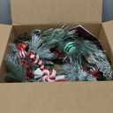 WBHome Pre-lit 6 Feet/72 Inch Christmas Garland, Sweet Red & White Lighted Garland with 50 LED Lights for Indoor Outdoor Xmas Decor Holiday Decorations, Battery Operated (Batteries NOT Included)