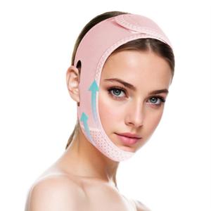 ROWMATE V Line Lifting Mask Chin strap for sleeping, V Line Lifting Mask for Women,Jaw ExerciserMedium,LightPink