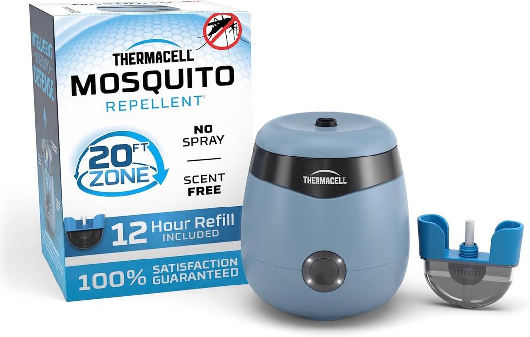 Thermacell E-Series Rechargeable Mosquito Repeller with 20 Mosquito Protection Zone; Bug Spray Alternative; Scent Free