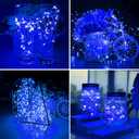 ZGWJ 50 Pack Fairy Lights Battery Operated, 7ft 20 Mini LED Fairy String Lights Silver Wire 3 Modes for DIY, Parties, Wedding, Bedroom, Halloween Christmas Decoration Blue