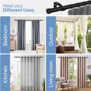 1 inch Heavy duty Curtain rods 48 to 84 inch, Black Curtain Rod for Windows Adjustable, Metal Drapery Rods with End Cap Finials, Modern Drapery Rods for Sliding Door, Bedroom, Living Room