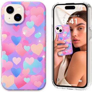 Magnetic for iPhone 15 Plus Case Cute for Women, [Compatible with Magsafe][Drop Protection] Slim Colorful Flowers Oil Painting Printed Girly Floral Phone Case for iPhone 15 Plus