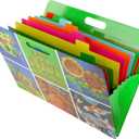 HearthSong My Art Place Expandable Color-Tabbed Portable Art Storage Portfolio with Decorative Frame, 19" x 15¼"